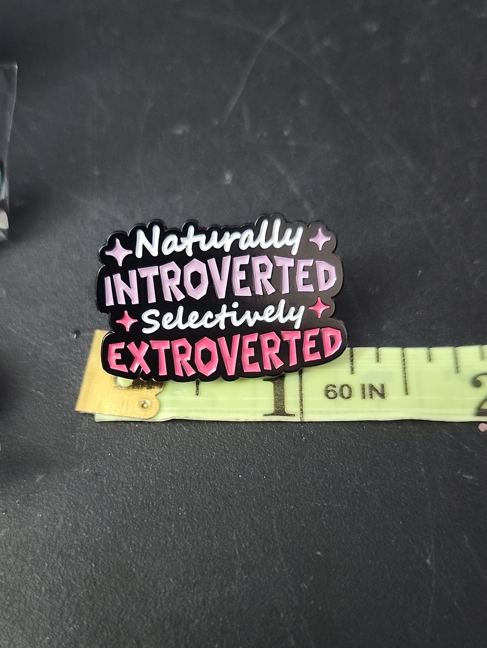 Naturally Introverted Selectively Extroverted Enamel Pin - Pink Gradient - Picture 3 of 4